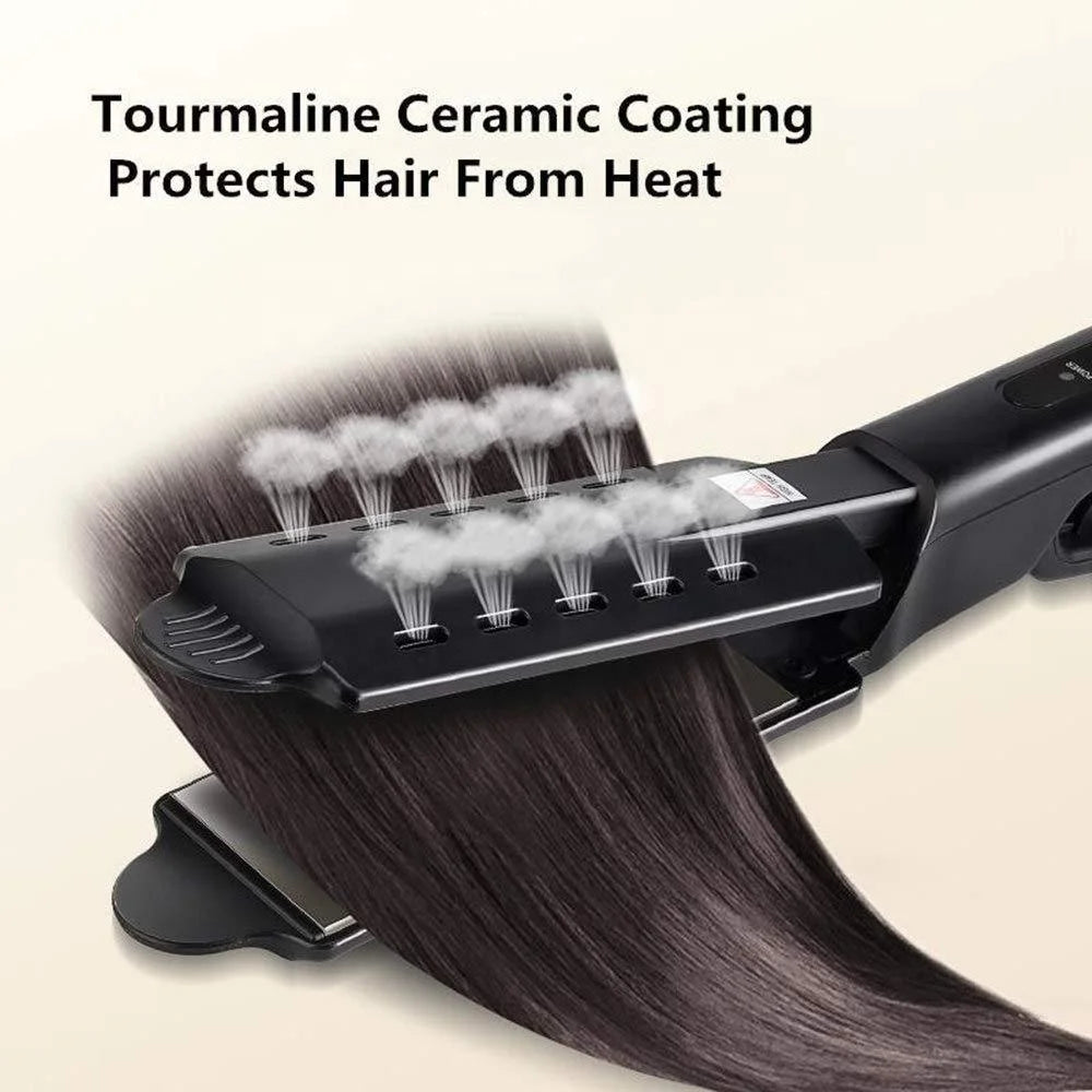 Steam hair straightener