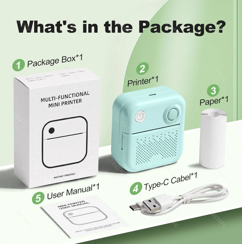 Minimalist Thermal Printer and Paper Roll